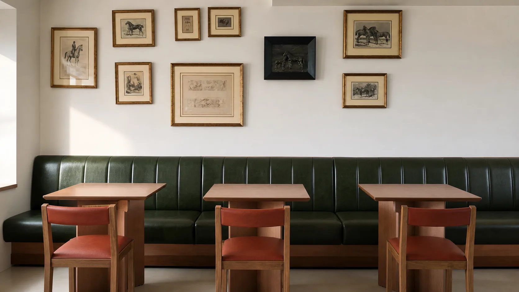 Dining banquette prepared for returning guests