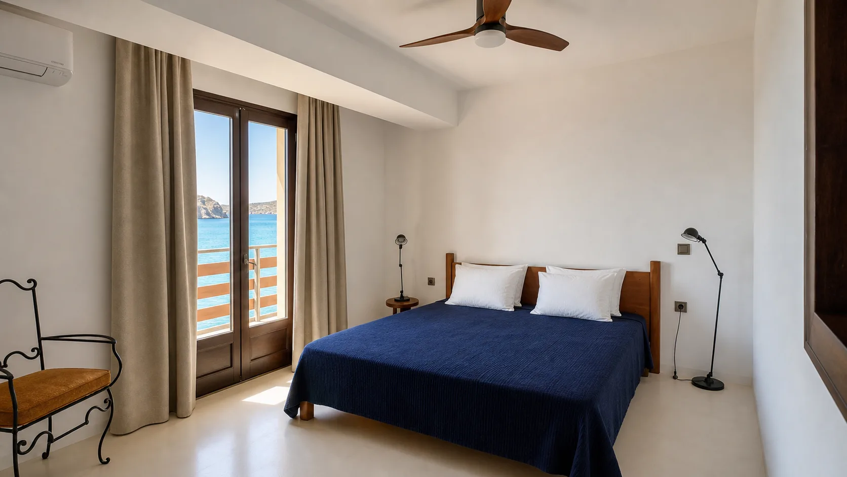Ocean-view guest bedroom